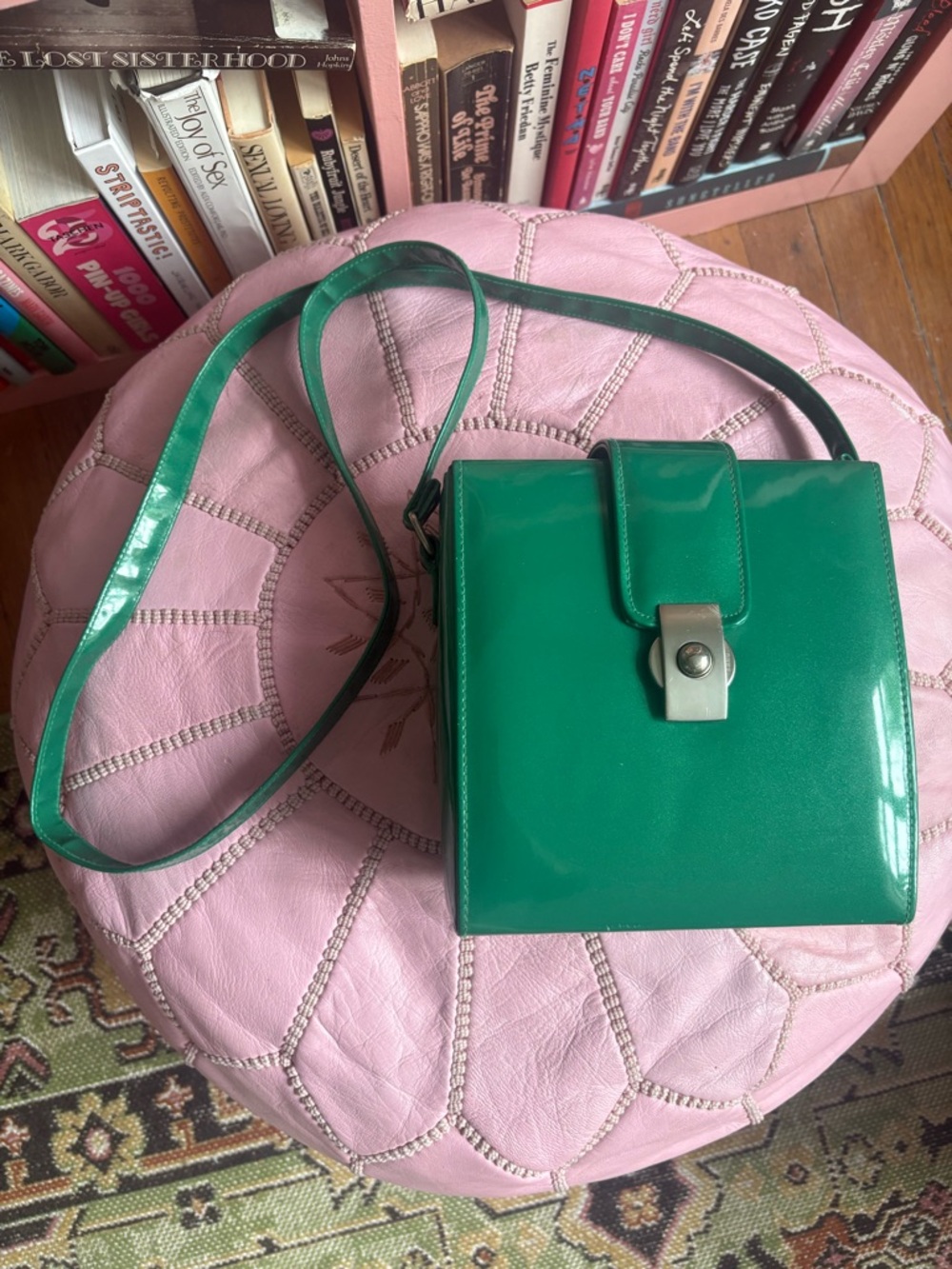 Green Patent Crossbody Bag - Women